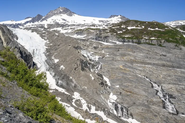 Framed Print : View of the remains of the Worthington Glacier tongue