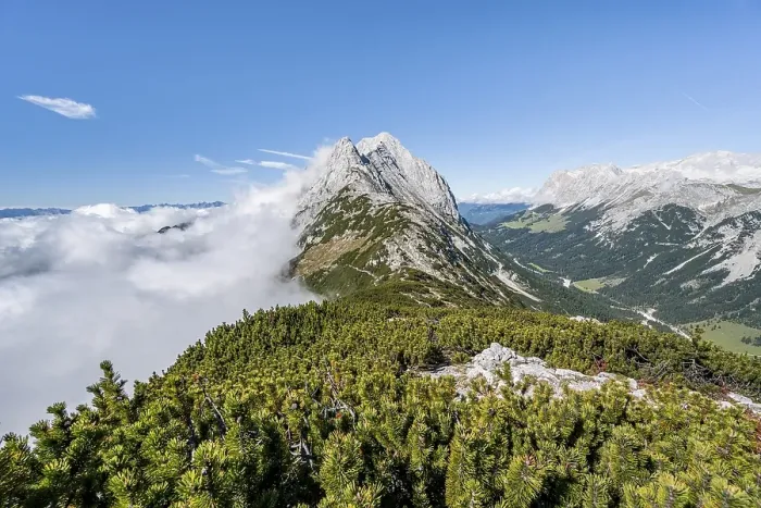 Framed Print : View along the ridge of the Mieminger Kette with summit Karkopf and Hochwand