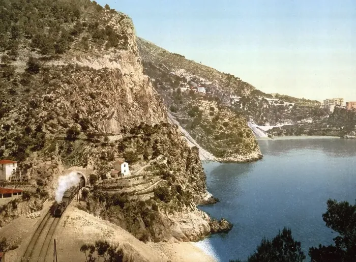 Framed Print : View of the road to La Turbie, Eze and St Framed Print : View of the road to La Turbie, Eze and St