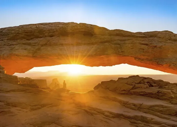 Framed Print : View through rock arch, Mesa Arch