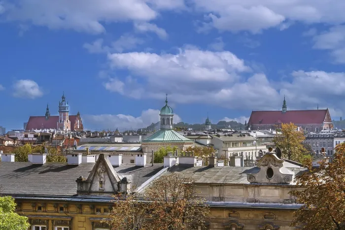 Framed Print : View of the roofs of Krakow from Wawel castle