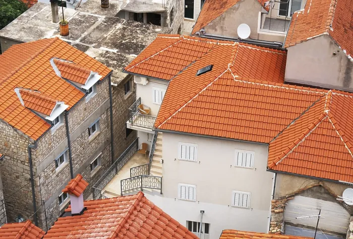 Framed Print : View on the roofs of Omis town in Croatia Framed Print : View on the roofs of Omis town in Croatia