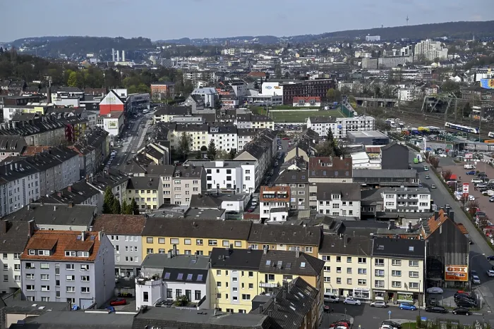 Framed Print : View over the rooftops of Wuppertal