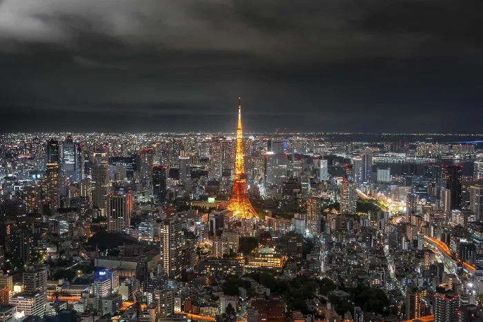 Framed Print : View from Roppongi Hills, city view from Tokyo at night