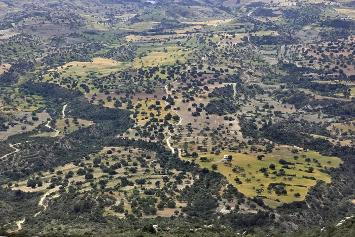 Framed Print : View from the ruins of Kantara Castle into the Mesarya Plain