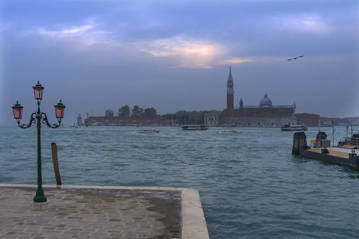 Framed Print : View of San Giorgio Maggiore Island with Venice Lagoon