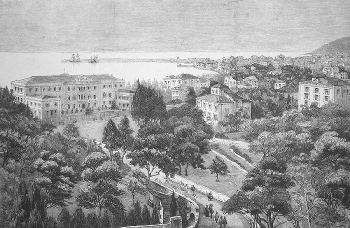Framed Print : View of San Remo in 1898, Italy
