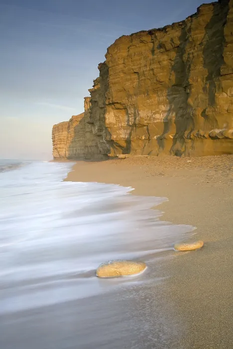 Framed Print : View of sandy beach and sea cliffs Framed Print : View of sandy beach and sea cliffs