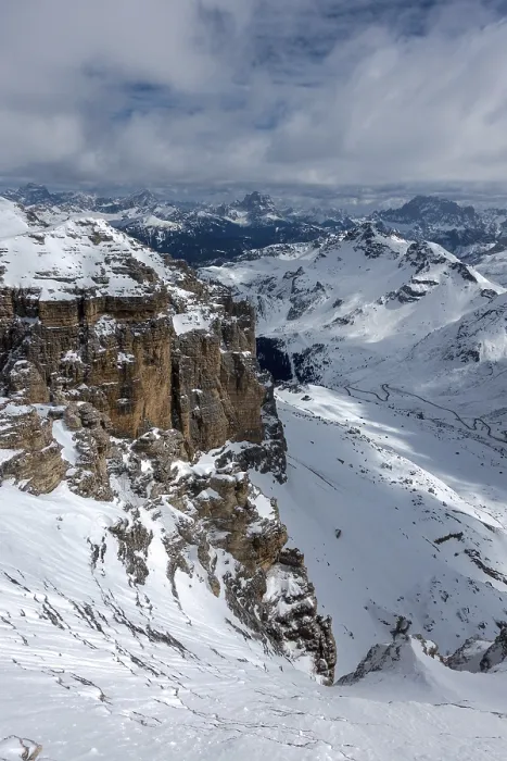 Framed Print : View from Sass Pordoi in the Upper Part of Val di Fassa