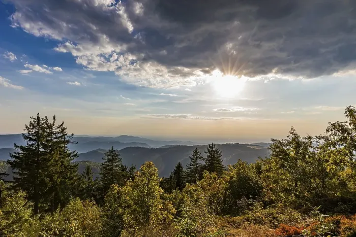 Framed Print : View from Schliffkopf at sunset in the Black Forest National Park Framed Print : View from Schliffkopf at sunset in the Black Forest National Park