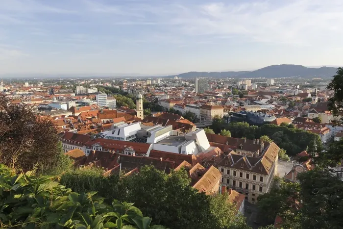 Framed Print : View from Schlossberg, castle hill