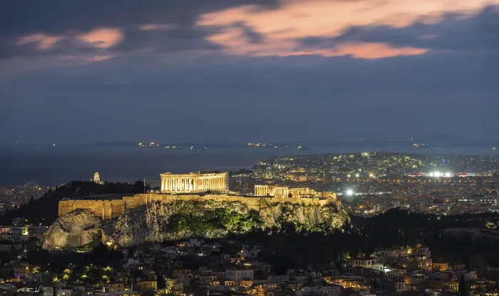Framed Print : View over the sea of houses of Athens