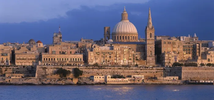 Framed Print : View from Sliema on Valletta in the evening