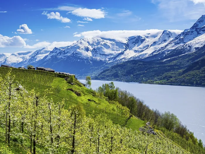 Framed Print : View of snow-covered mountains