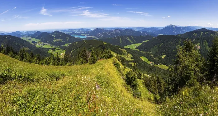 Framed Print : View from the summit of the Faistenauer Schafberg to Lake Fuschlsee