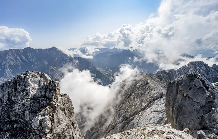 Framed Print : View from the summit of the Hochkalter