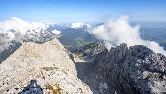 Framed Print : View from the summit of the Hochkalter