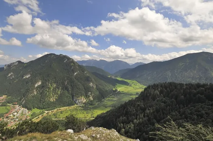Framed Print : View from the summit of the Kofel (1342 m) near Oberammergau to the southeast