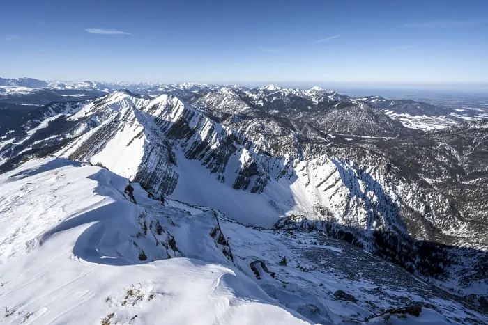 Framed Print : View from the summit of the Sonntagshorn in winter