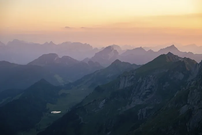 Framed Print : View of the surrounding peaks from the Rotstein Pass