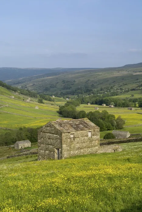 Framed Print : View of Swaledale from above Thwaite