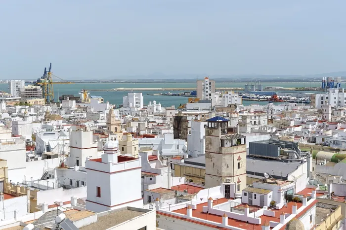 Framed Print : View from the Torre Tavira over the historic centre of Cadiz Framed Print : View from the Torre Tavira over the historic centre of Cadiz