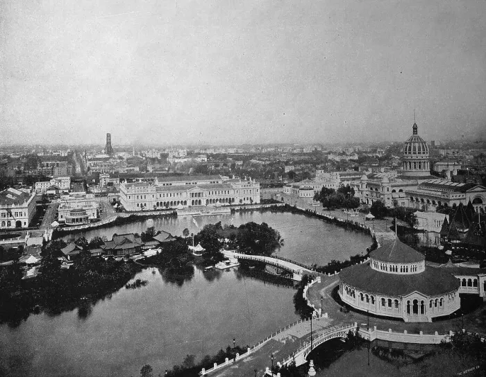 Framed Print : View from the tower of the government building to the buildings at the territory of the World Exposition 1893