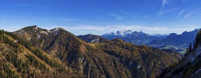 Framed Print : View from Trattberg Alm to Alpbichlalm and Dachstein Massif