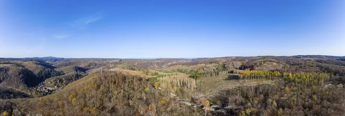 Framed Print : View over treseburg in the Harz Mountains
