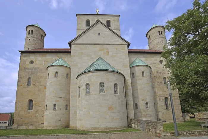 Framed Print : Side view of the UNESCO Ottonian St Michael's Church