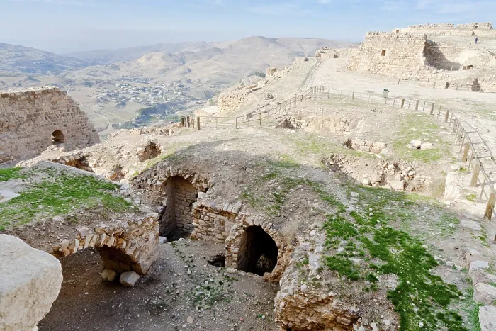 Framed Print : View on Upper court of ancient castle Kerak