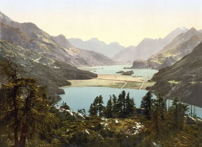 Framed Print : View over the upper Engadine, Upper Engadine