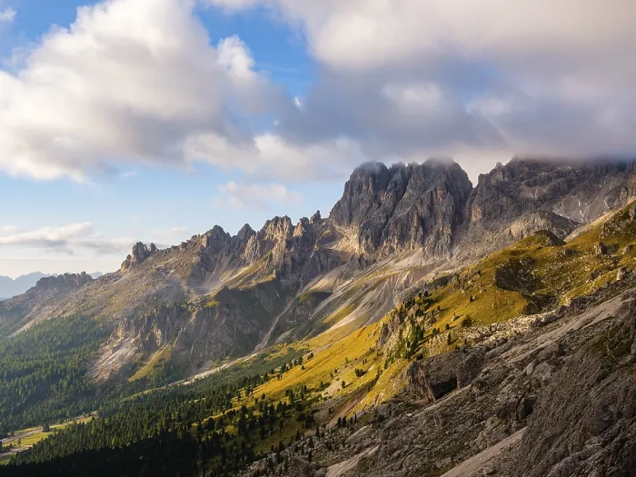 Framed Print : View into the Vajolet valley, behind the Croda Rossa peak