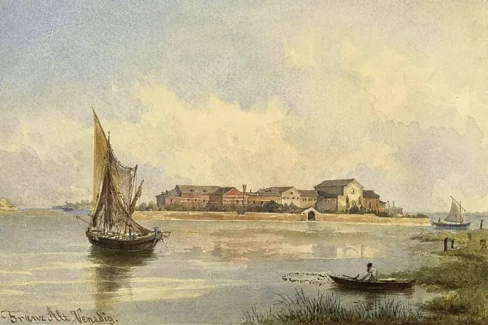 Framed Print : View of the Venice Lagoon, 1850