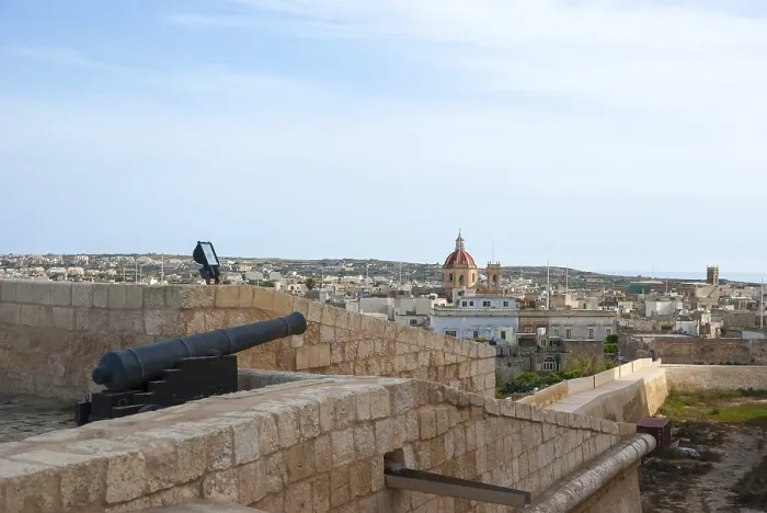 Framed Print : View over Victoria, Rabat, biggest city of Gozo island