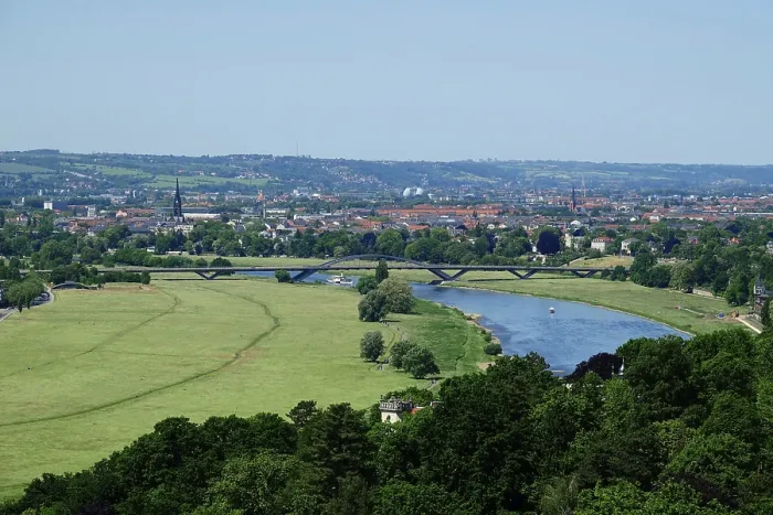 Framed Print : View from the WeiBer Deer district over Dresden