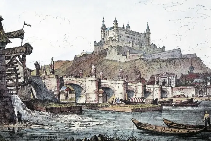 Framed Print : View of Wuerzburg, about 1835, historic cityscape Framed Print : View of Wuerzburg, about 1835, historic cityscape