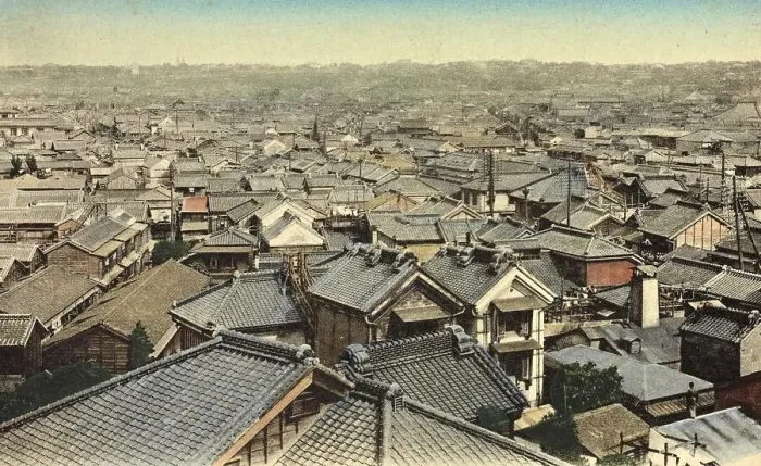 Framed Print : View of Yokohama circa 1907, Japan Framed Print : View of Yokohama circa 1907, Japan