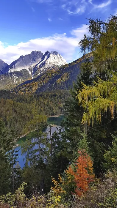 Framed Print : View of Zugspitze and Blindsee from the Fern Pass