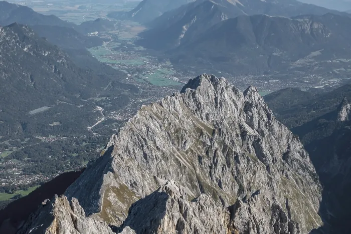 Framed Print : View from the Zugspitze to Garmisch-Partenkirchen Framed Print : View from the Zugspitze to Garmisch-Partenkirchen