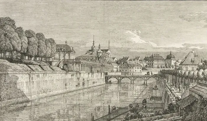 Framed Print : View of the Zwinger in Dresen in 1722