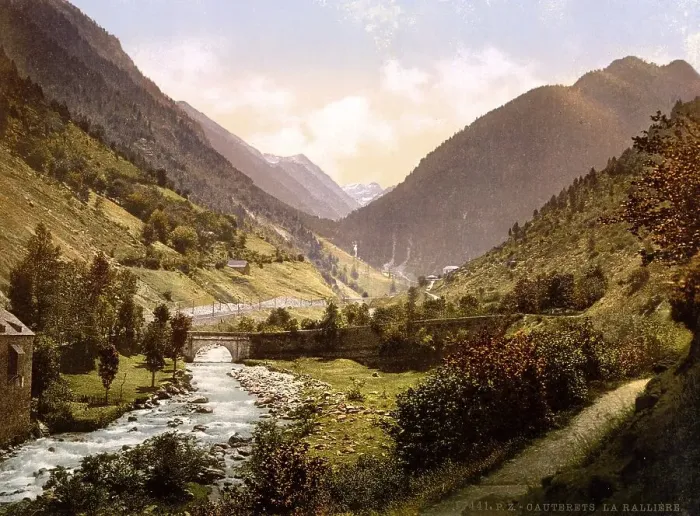 Framed Print : Viewed from La Railliere, Cauterets in the Occitanie region in the Hautes-Pyrenees department Framed Print : Viewed from La Railliere, Cauterets in the Occitanie region in the Hautes-Pyrenees department