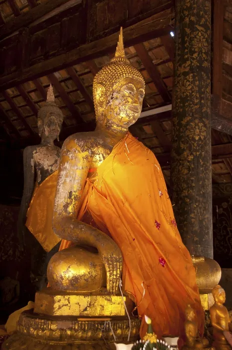 Framed Print : Viharn Nam Taem is thought to be the oldest surviving wooden building in Thailand
