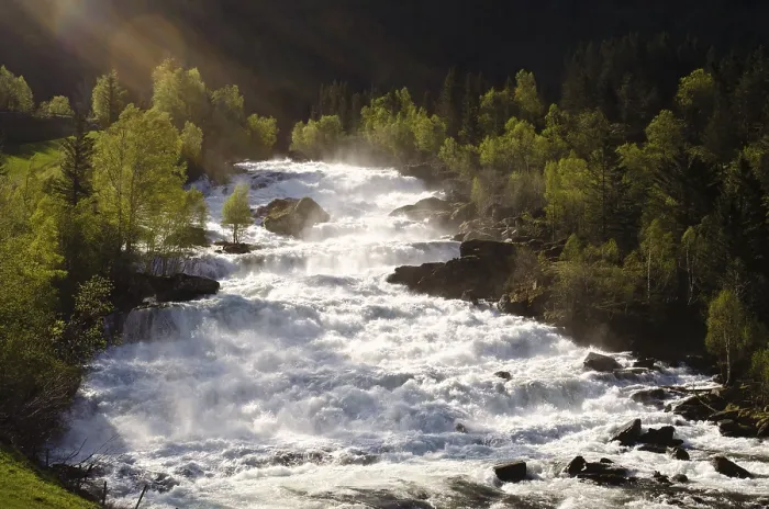 Framed Print : Viksdalenfoss, Sogn og Fjodane, Norway