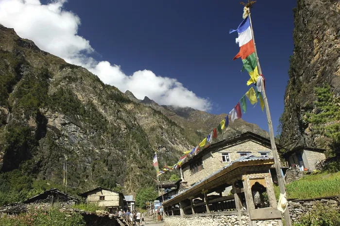 Framed Print : Village, Bhratang, Nepal