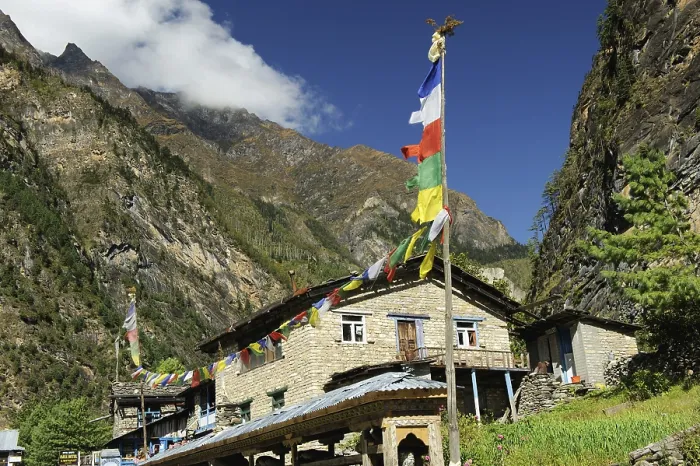 Framed Print : Village, Bhratang, Nepal