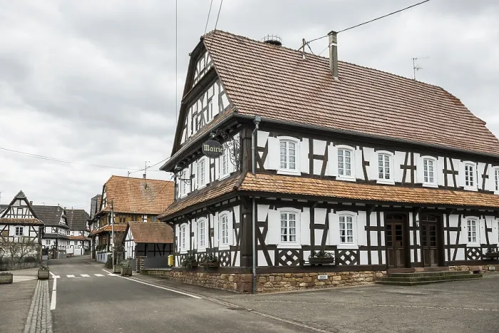 Framed Print : Village made entirely of half-timbered houses