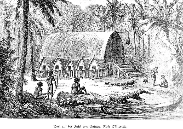 Framed Print : Village on the island of New Guinea