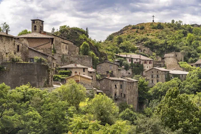 Framed Print : The village of Malleval in the Pilat Regional nature park Park