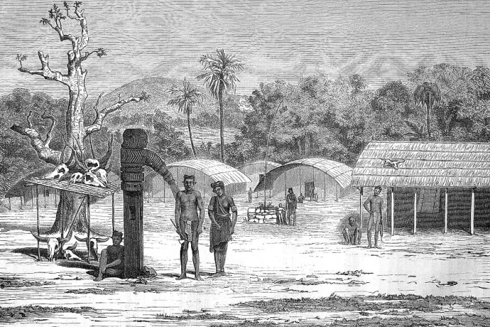 Framed Print : Village in the mountains in 1880 of Rajmahal Framed Print : Village in the mountains in 1880 of Rajmahal